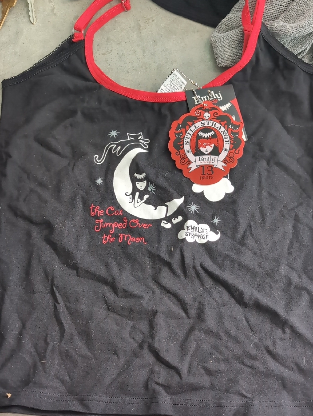 Emily Strange Black & Red Graphic Camisole- L